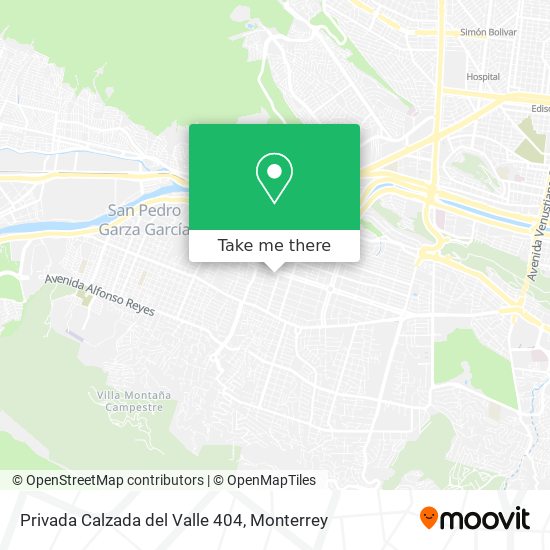 Mapa de Privada Calzada del Valle 404