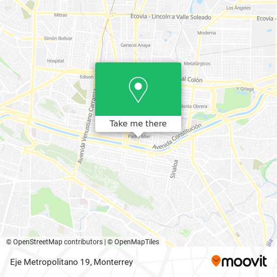 Mapa de Eje Metropolitano 19