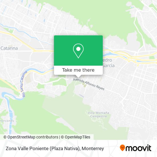 Mapa de Zona Valle Poniente (Plaza Nativa)