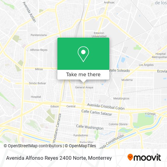 Mapa de Avenida Alfonso Reyes 2400 Norte