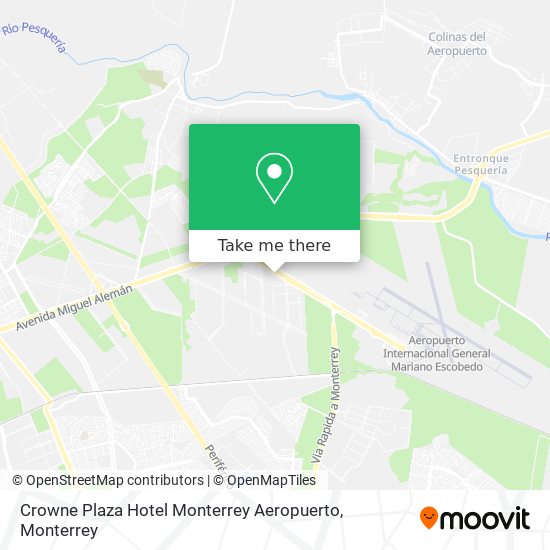 Crowne Plaza Hotel Monterrey Aeropuerto map