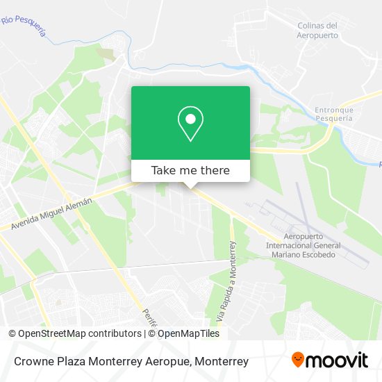 Crowne Plaza Monterrey Aeropue map
