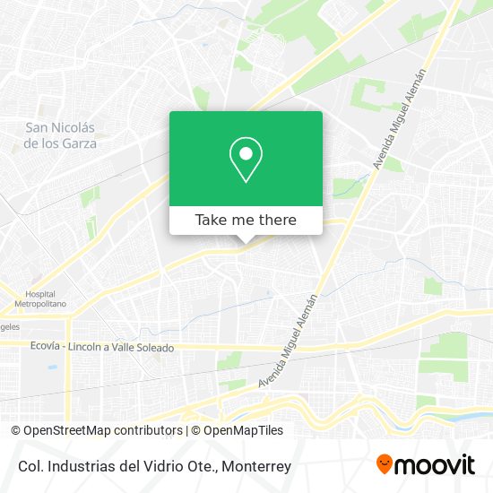 Mapa de Col. Industrias del Vidrio Ote.