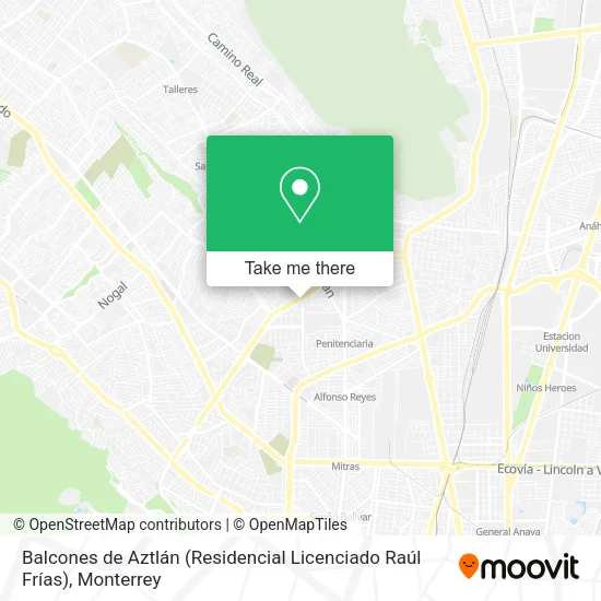 Mapa de Balcones de Aztlán (Residencial Licenciado Raúl Frías)
