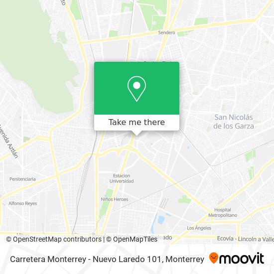 Carretera Monterrey - Nuevo Laredo 101 map