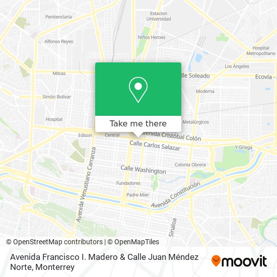 Avenida Francisco I. Madero & Calle Juan Méndez Norte map