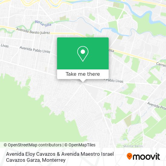 Mapa de Avenida Eloy Cavazos & Avenida Maestro Israel Cavazos Garza