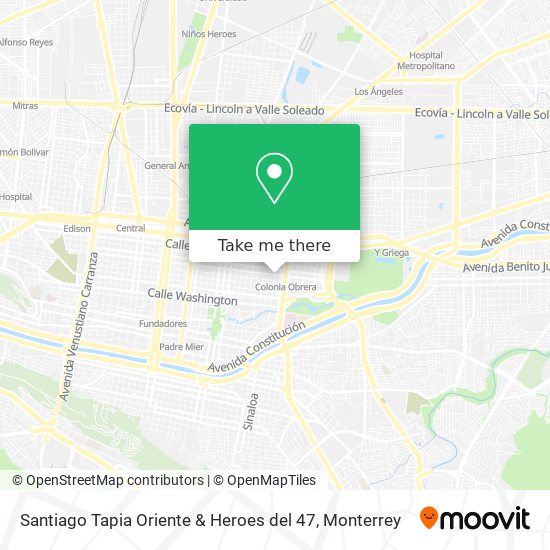 Santiago Tapia Oriente & Heroes del 47 map