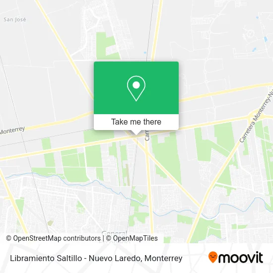 Mapa de Libramiento Saltillo - Nuevo Laredo
