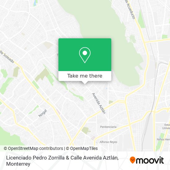 Licenciado Pedro Zorrilla & Calle Avenida Aztlán map