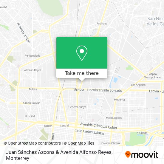 Mapa de Juan Sánchez Azcona & Avenida Alfonso Reyes