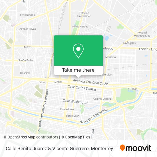 Calle Benito Juárez & Vicente Guerrero map