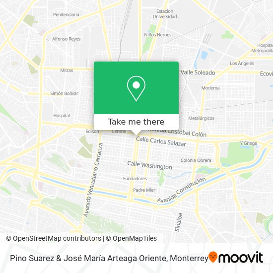 Mapa de Pino Suarez & José María Arteaga Oriente