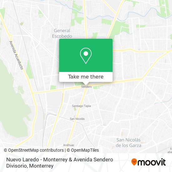 Mapa de Nuevo Laredo - Monterrey & Avenida Sendero Divisorio