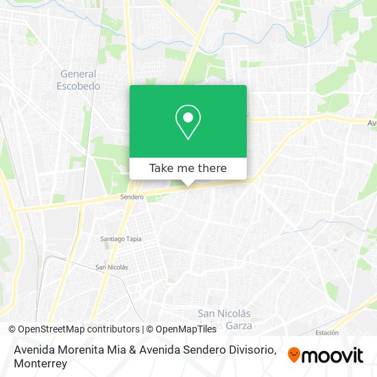 Mapa de Avenida Morenita Mia & Avenida Sendero Divisorio