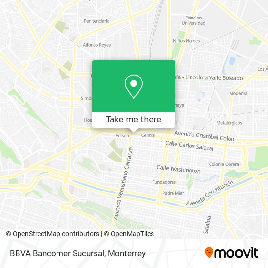 Mapa de BBVA Bancomer Sucursal