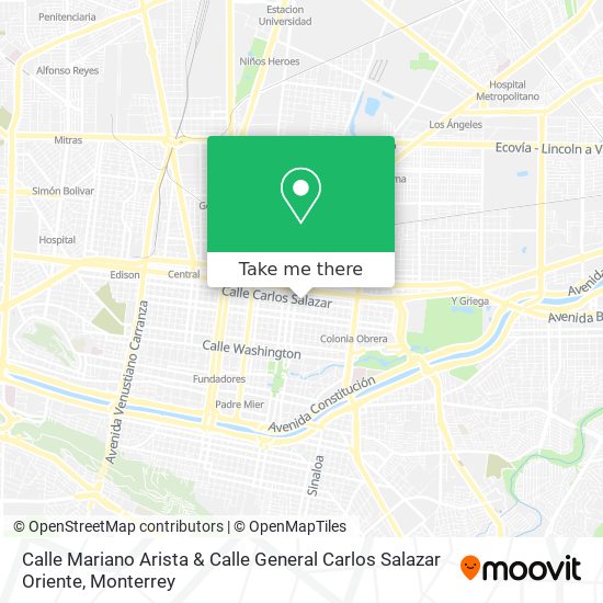 Calle Mariano Arista & Calle General Carlos Salazar Oriente map