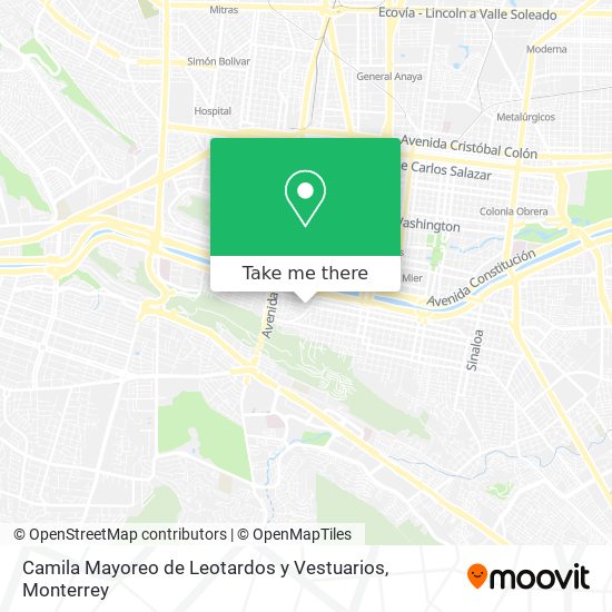Mapa de Camila Mayoreo de Leotardos y Vestuarios