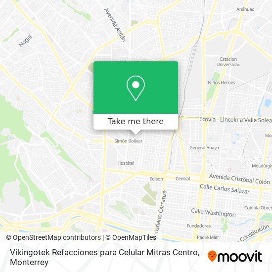 Mapa de Vikingotek Refacciones para Celular Mitras Centro