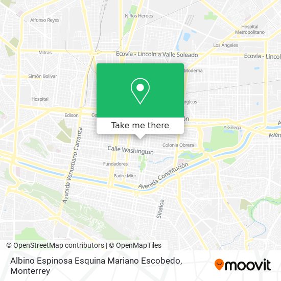 Mapa de Albino Espinosa Esquina Mariano Escobedo