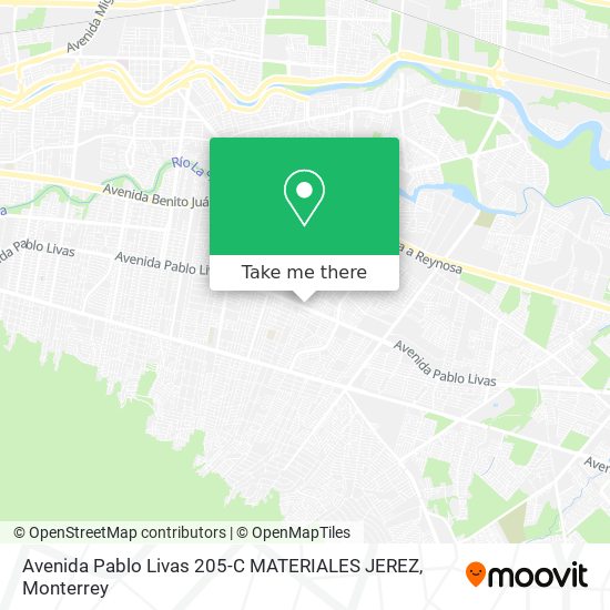 Mapa de Avenida Pablo Livas 205-C MATERIALES JEREZ