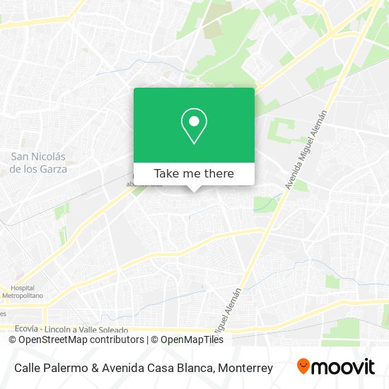 Mapa de Calle Palermo & Avenida Casa Blanca