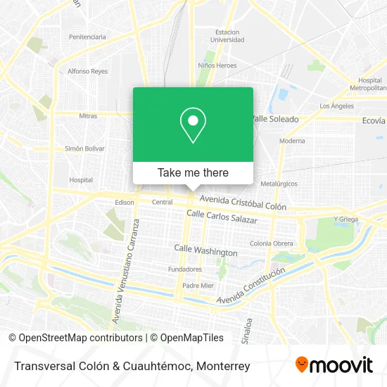 Mapa de Transversal Colón & Cuauhtémoc