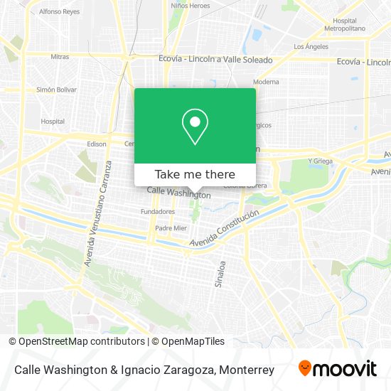 Calle Washington & Ignacio Zaragoza map