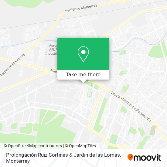 Prolongación Ruiz Cortines & Jardin de las Lomas map