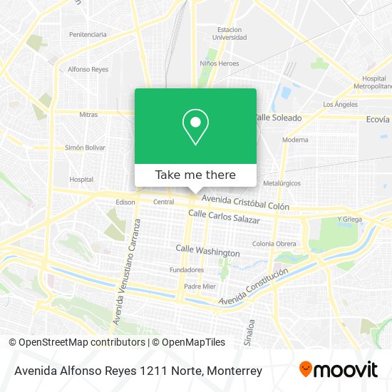 Avenida Alfonso Reyes 1211 Norte map