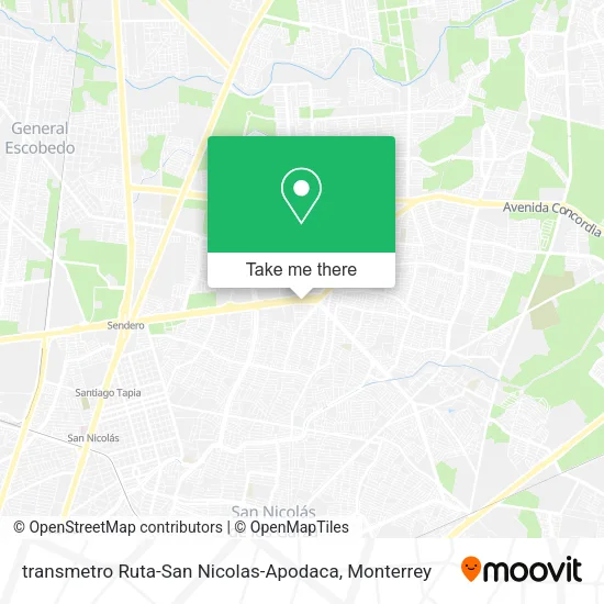 Mapa de transmetro Ruta-San Nicolas-Apodaca