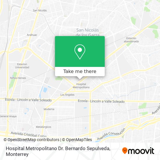 Hospital Metropolitano Dr. Bernardo Sepulveda map