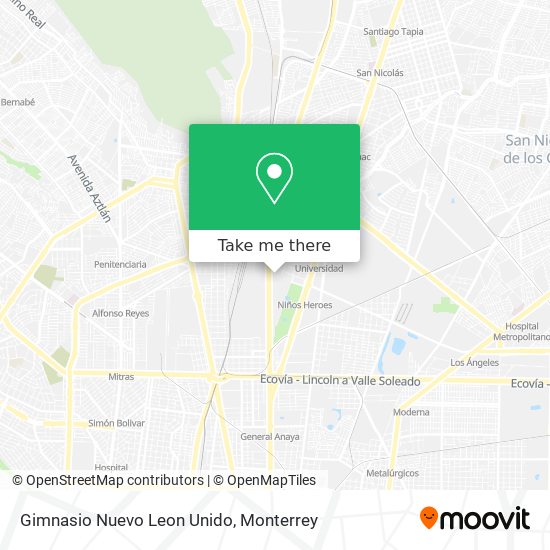 Gimnasio Nuevo Leon Unido map