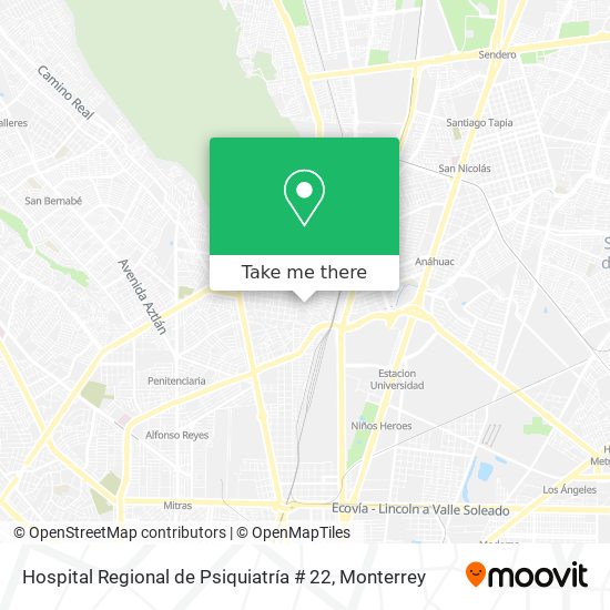 Hospital Regional de Psiquiatría # 22 map