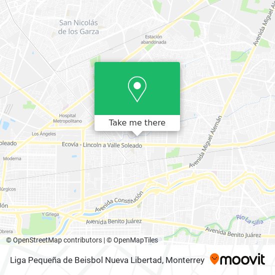 Liga Pequeña de Beisbol Nueva Libertad map