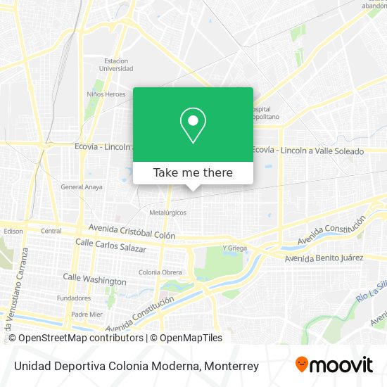 Unidad Deportiva Colonia Moderna map