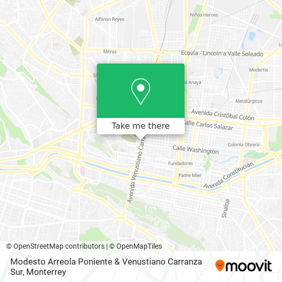 Mapa de Modesto Arreola Poniente & Venustiano Carranza Sur