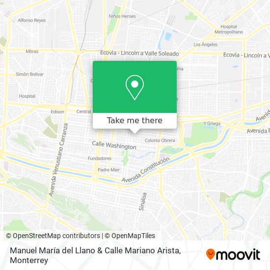 Manuel María del Llano & Calle Mariano Arista map