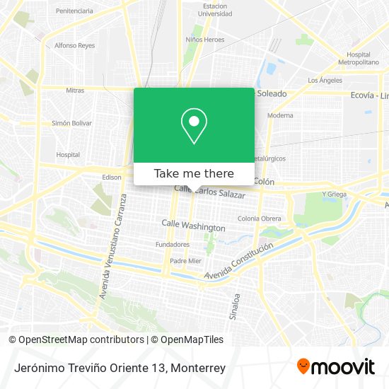 Jerónimo Treviño Oriente 13 map