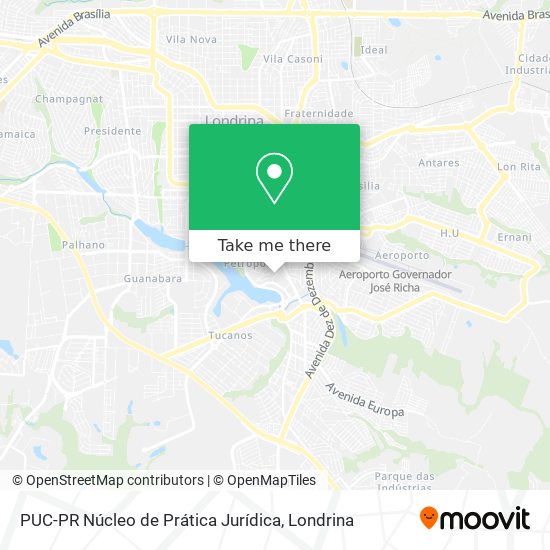 PUC-PR Núcleo de Prática Jurídica map