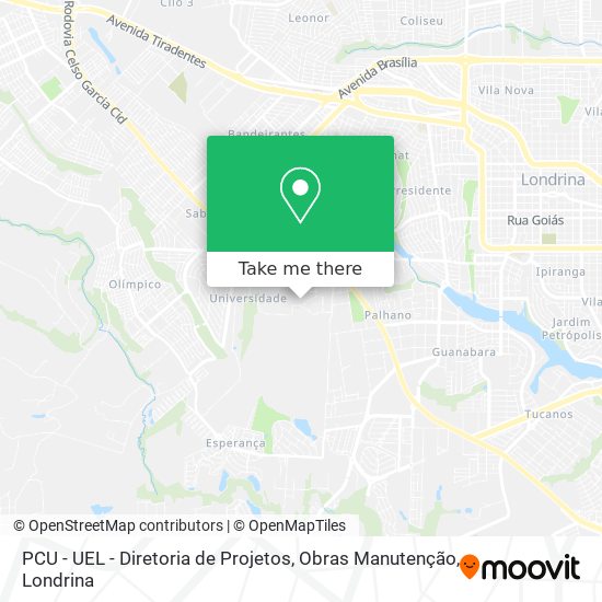 PCU - UEL - Diretoria de Projetos, Obras Manutenção map