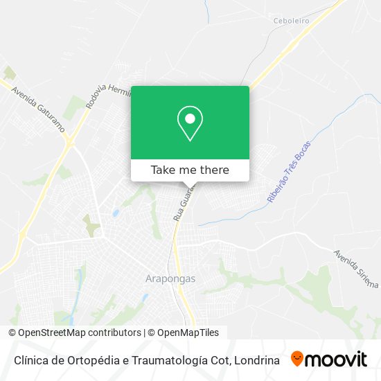 Clínica de Ortopédia e Traumatología Cot map