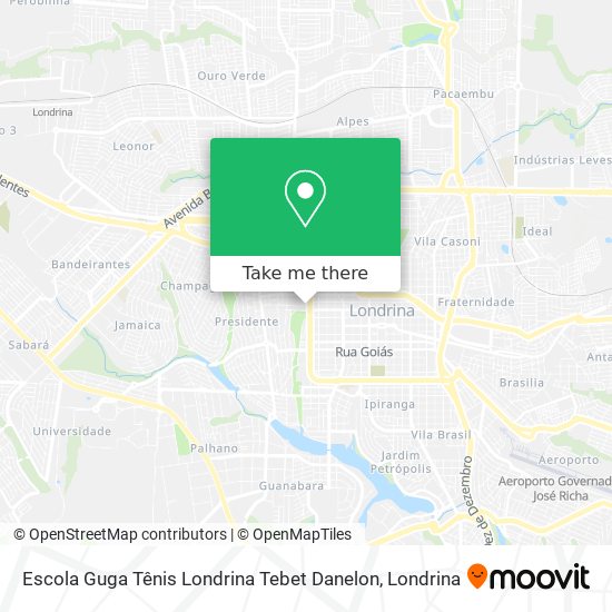 Escola Guga Tênis Londrina Tebet Danelon map