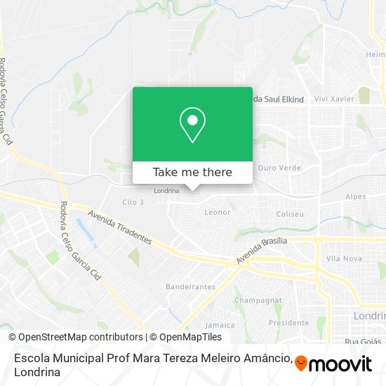 Mapa Escola Municipal Prof Mara Tereza Meleiro Amâncio