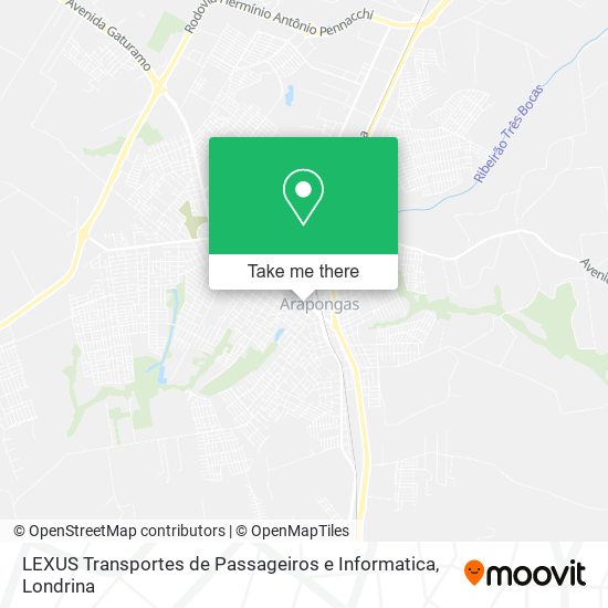 Mapa LEXUS Transportes de Passageiros e Informatica