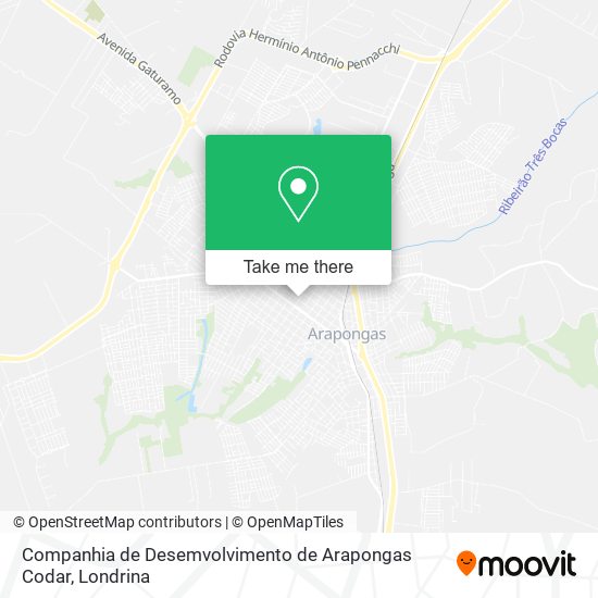 Companhia de Desemvolvimento de Arapongas Codar map
