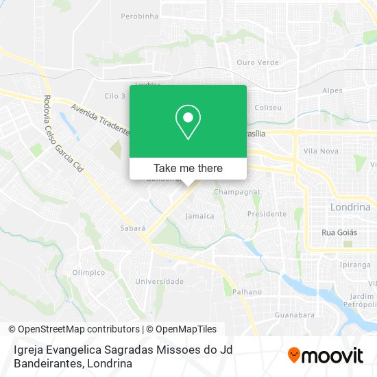 Mapa Igreja Evangelica Sagradas Missoes do Jd Bandeirantes