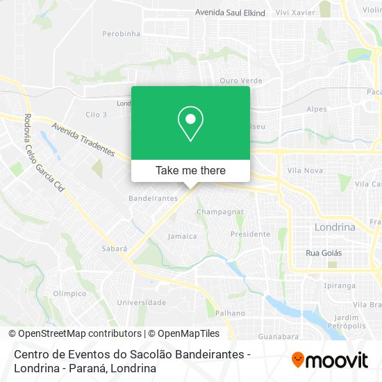 Centro de Eventos do Sacolão Bandeirantes - Londrina - Paraná map