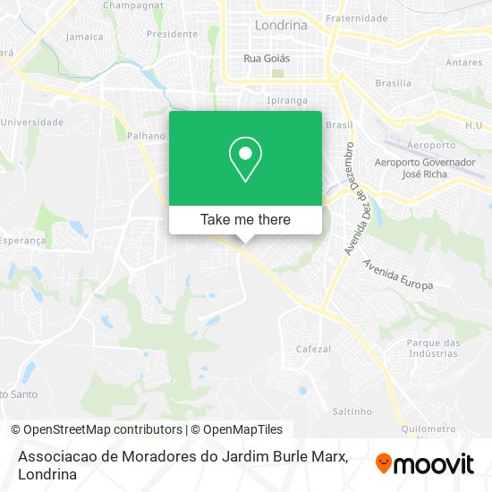 Mapa Associacao de Moradores do Jardim Burle Marx