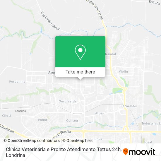 Mapa Clínica Veterinária e Pronto Atendimento Tettus 24h